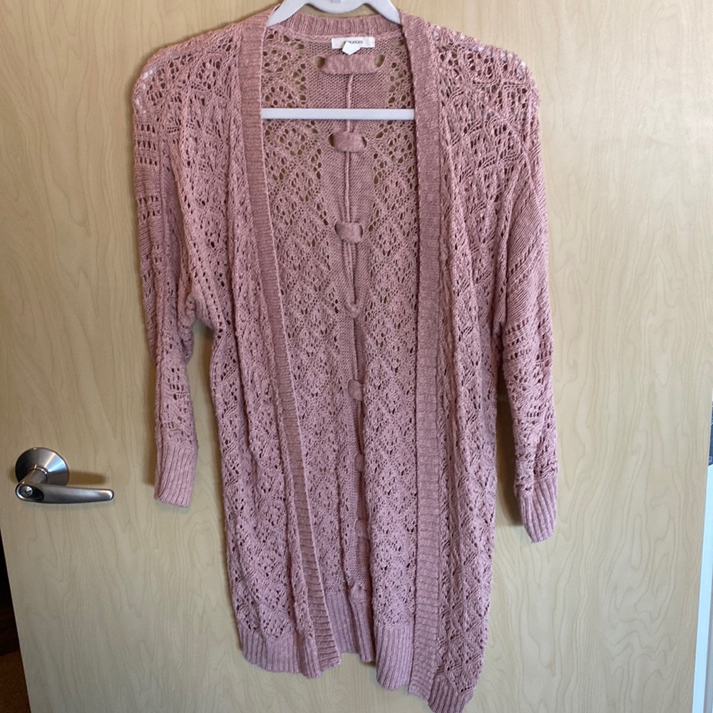 Open knit cardigan